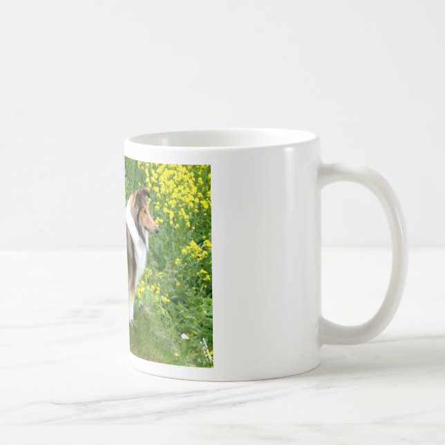 Caneca De Café Sheltie Shetland Sheepdog Painting (Direita)