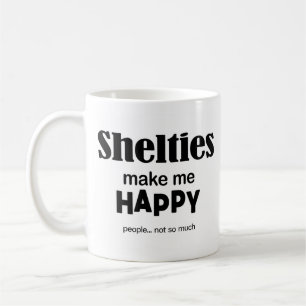 Caneca De Café Shelties Me Faz Feliz