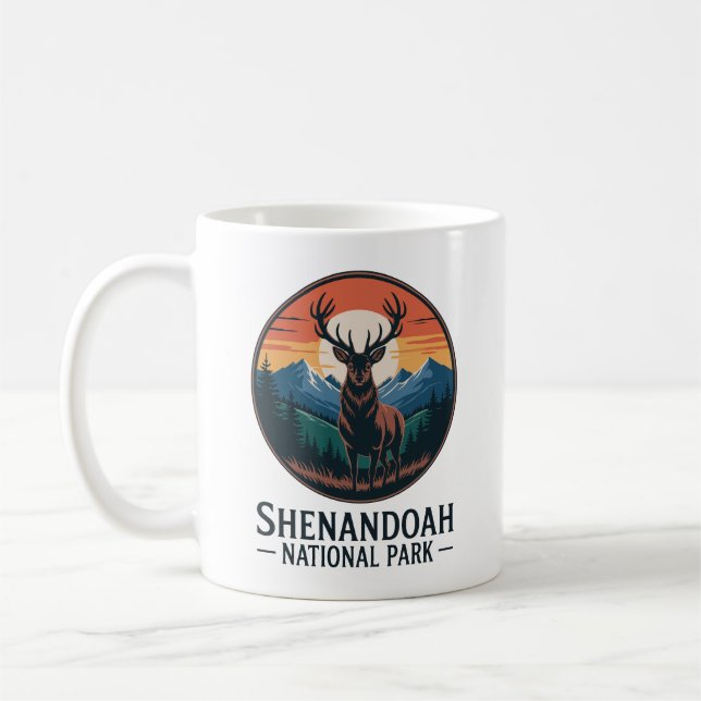 Caneca De Café Shenandoah National Park Deer Emblem (Esquerda)
