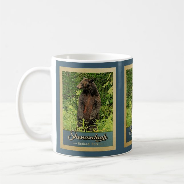 Caneca De Café Shenandoah National Park Vintage Bear (Esquerda)