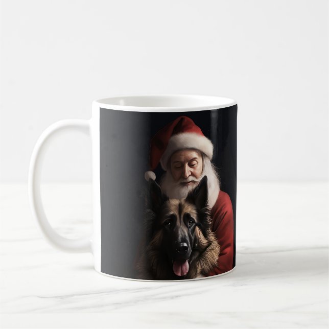 Caneca De Café Shepherd Santa Claus Festivo Natal (Esquerda)