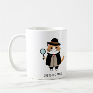 Caneca De Café Sherlock Paws, detetive gato, Sleuth, criminoso so
