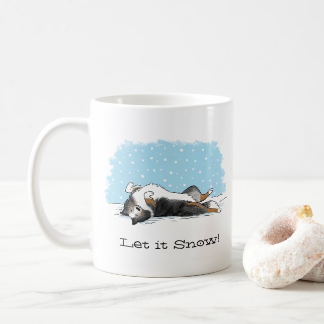 Caneca De Café Shetland Sheepdog Blue Merle Sheltie Dog Holiday (Com Donut)