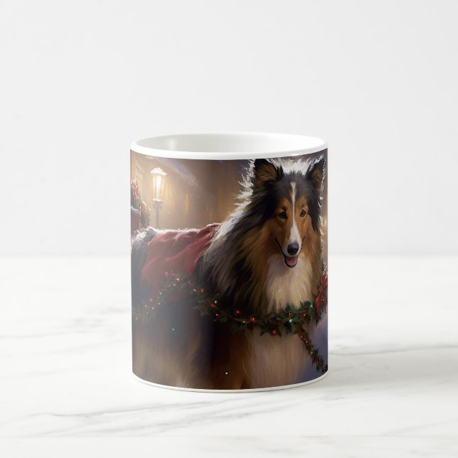 Caneca De Café Shetland Sheepdog Christmas Fesason Season (Centro)