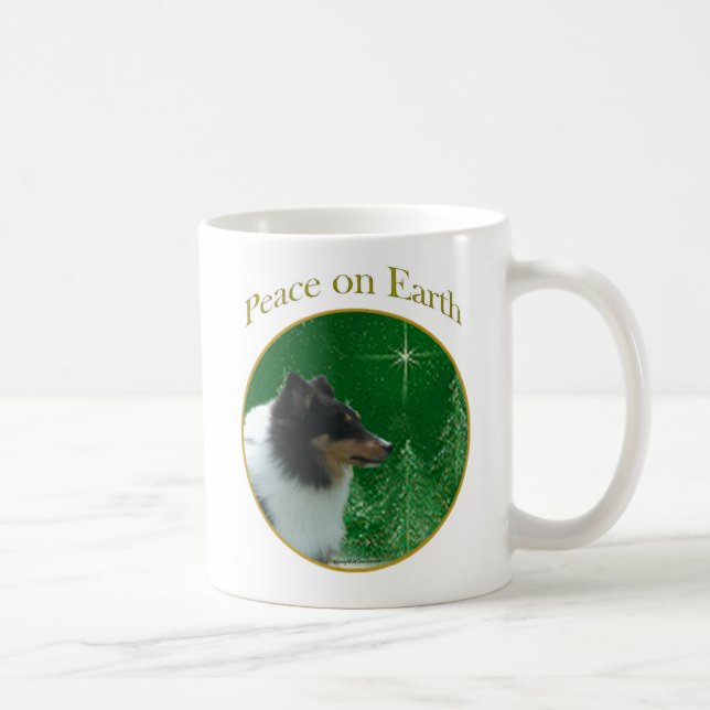 Caneca De Café Shetland Sheepdog Peace (Direita)