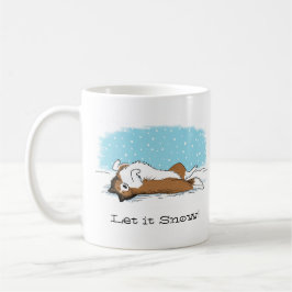 Caneca De Café Shetland Sheepdog Snow Dog Sheltie Winter Holiday