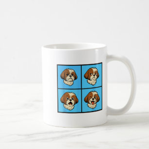 Caneca De Café Shh Tzu Mood Attitude Rostos de Halloween