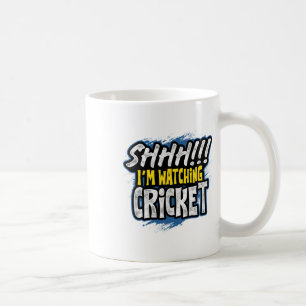 Caneca De Café Shhhh Estou Assistindo Críquete Fã de Esportes Obs