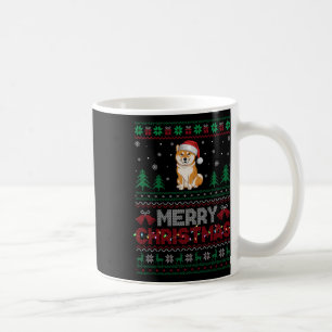 Caneca De Café Shiba Inu Cachorro Abraça Santa Hera Árvore de Nat