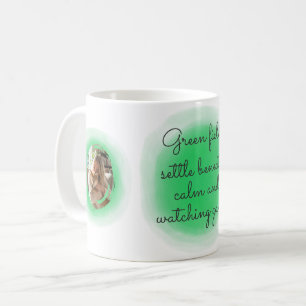 Caneca De Café Shiba Inu em Aquarela Verde Pastel Personalizada F