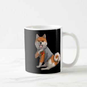 Caneca De Café Shiba Inu Eu Amo Mamãe Tatuagem Camiseta de cão En