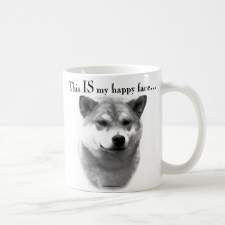 Caneca De Café Shiba Inu Face Feliz