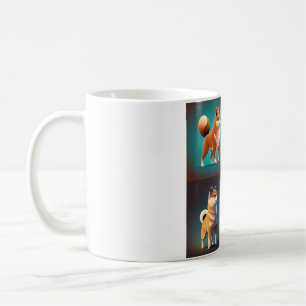 Caneca De Café Shiba Inu Mug com quatro imagens