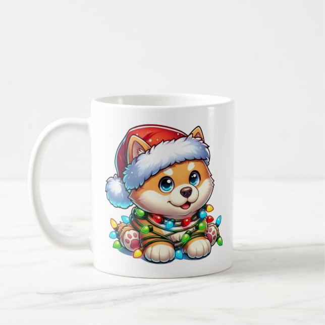 Caneca De Café Shiba Inu Mug, um belo Natal (Esquerda)