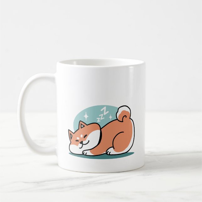 Caneca De Café Shiba Inu Relaxa Arte: Apenas uma Shiba Mentira Ba (Esquerda)