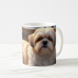 Caneca De Café Shih Tzu com Férias das Luzes de Natal