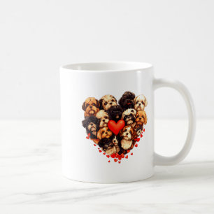Caneca De Café Shih Tzu Coração em Forma de Shih Tzu Fofo Dia dos