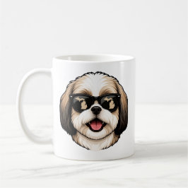 Caneca De Café Shih Tzu de Michigan Usando Óculos de Sol