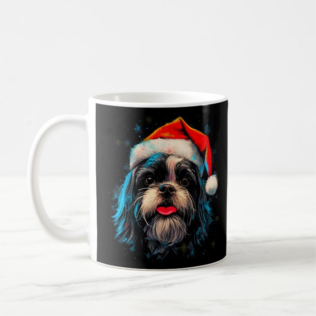 Caneca De Café Shih Tzu Dog Xmas (Esquerda)