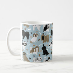 Caneca De Café Shih Tzu Dogs Paws e Bones