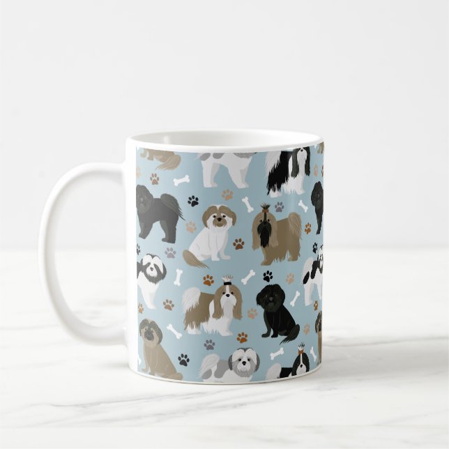 Caneca De Café Shih Tzu Dogs Paws e Bones (Esquerda)