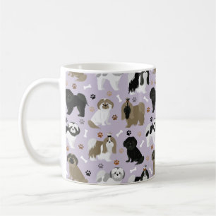 Caneca De Café Shih Tzu Dogs Paws e Bones Café Mug