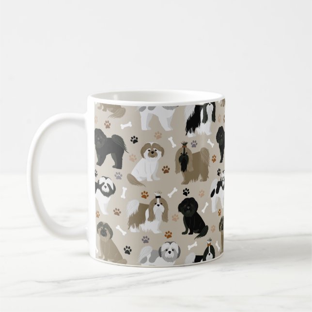 Caneca De Café Shih Tzu Dogs Paws e Bones Café Mug (Esquerda)
