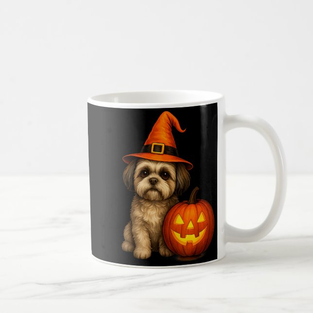 Caneca De Café Shih Tzu Halloween Pumpkin Dog Costume Family Matc (Direita)