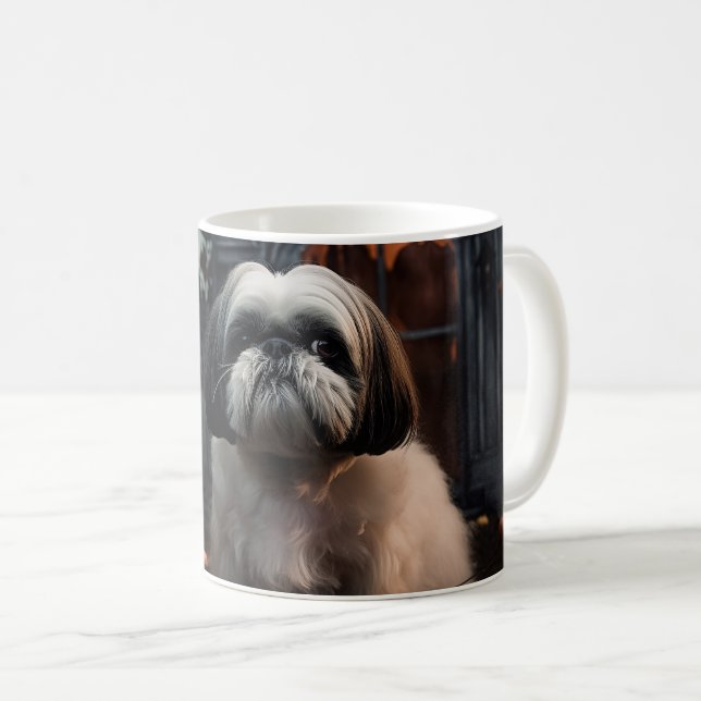 Caneca De Café Shih Tzu Halloween Scary (Frente Esquerda)
