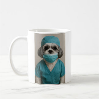 Caneca De Café Shih Tzu in Scrubs