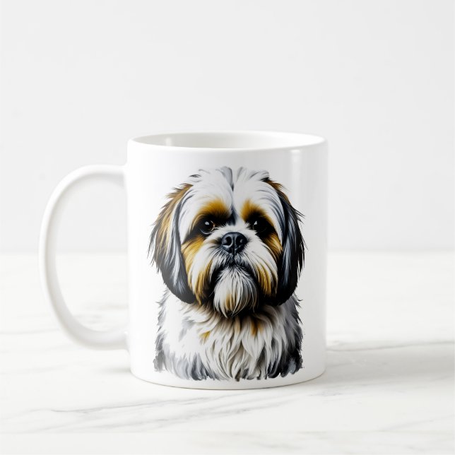 Caneca De Café Shih Tzu Mãe | Amantes de Cães (Esquerda)