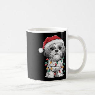 Caneca De Café Shih Tzu Papai Noel Árvore de Natal Luzes Xmas Amo