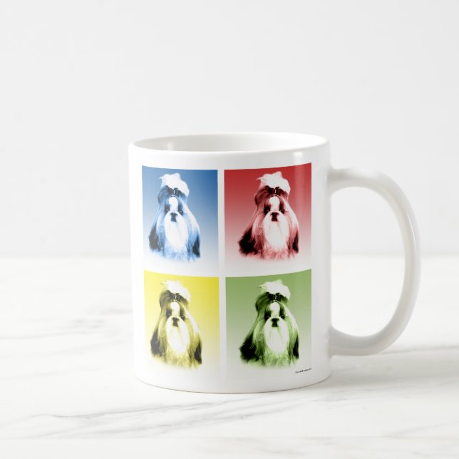 Caneca De Café Shih Tzu Pop Art (Direita)