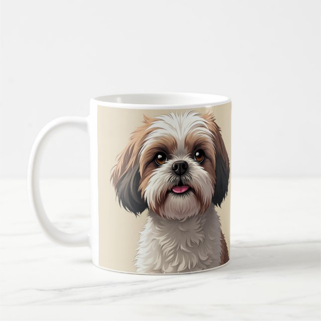 Caneca De Café shihtzu Mandoo (Esquerda)