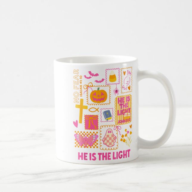 Caneca De Café Shine With The Light Of Jesus Christian Halloween  (Direita)