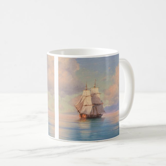 Caneca De Café Ship off the coast - Ivan Aivazovsky (Frente Esquerda)