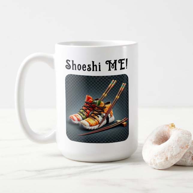 Caneca De Café Shoeshi ME - Sneaker Sushi Único (Com Donut)
