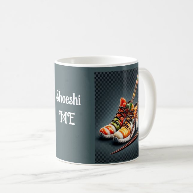 Caneca De Café Shoeshi ME - Sneaker Sushi Único (Frente Esquerda)