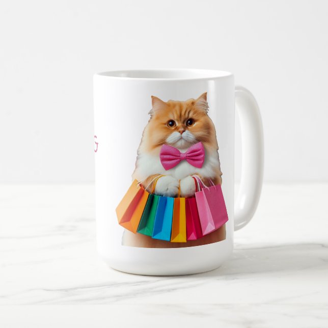 Caneca De Café  Shopping Queen Cat (Frente Esquerda)