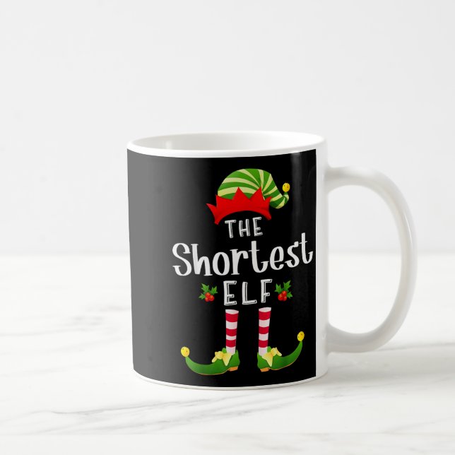 Caneca De Café Shortest Christmas Elf Matching Pajama X-mas Party (Direita)