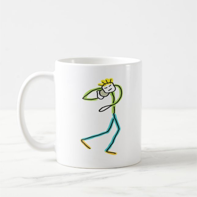 Caneca De Café Shot Put Stickman (Esquerda)