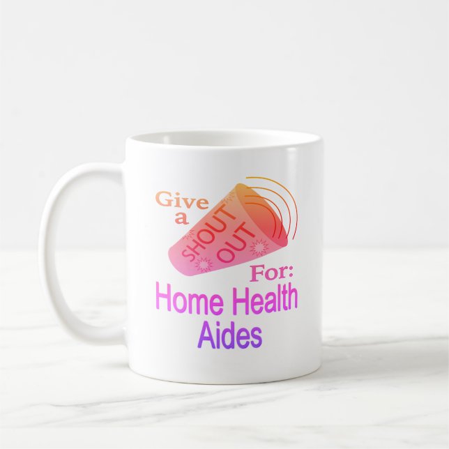 Caneca De Café Shout for Home Health Aides Coffee Mug (Esquerda)