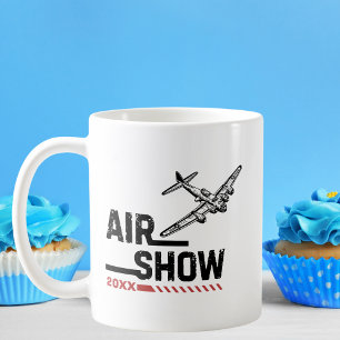 Caneca De Café SHOW AÉREO Avião Antigo B-17 da Segunda Guerra Mun