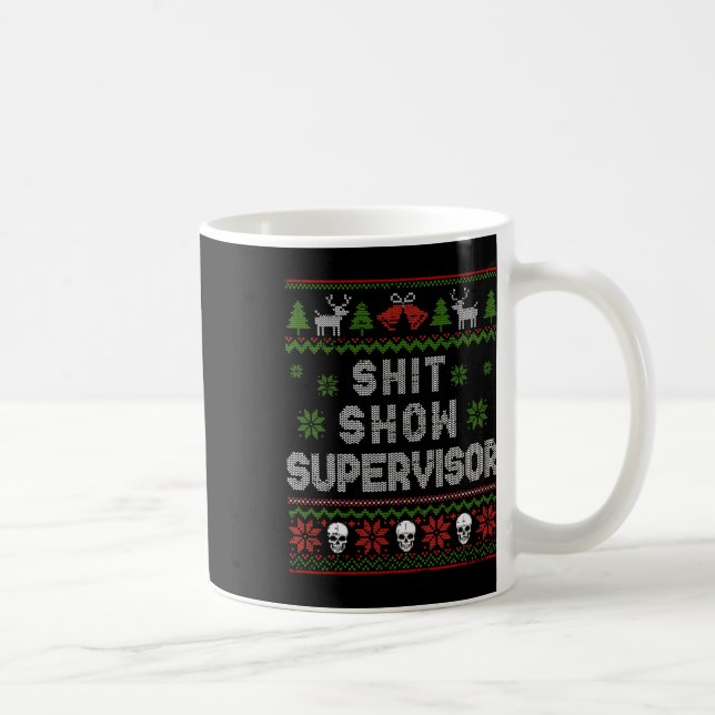 Caneca De Café -show Supervisor Natal Sweater Engraçado Ugly Xmas (Direita)