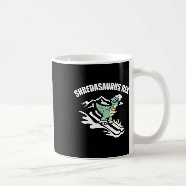 Caneca De Café Shredasaurus Rex Esqui Dinossauro Crianças Piada P (Direita)