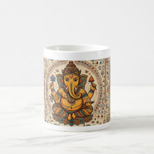 Caneca de Café Shri Ganeshaya Namah Arte Warli - S