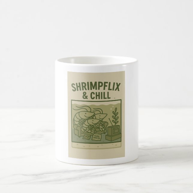 Caneca De Café Shrimpflix & Chill - Café Mais Engraçado (Centro)