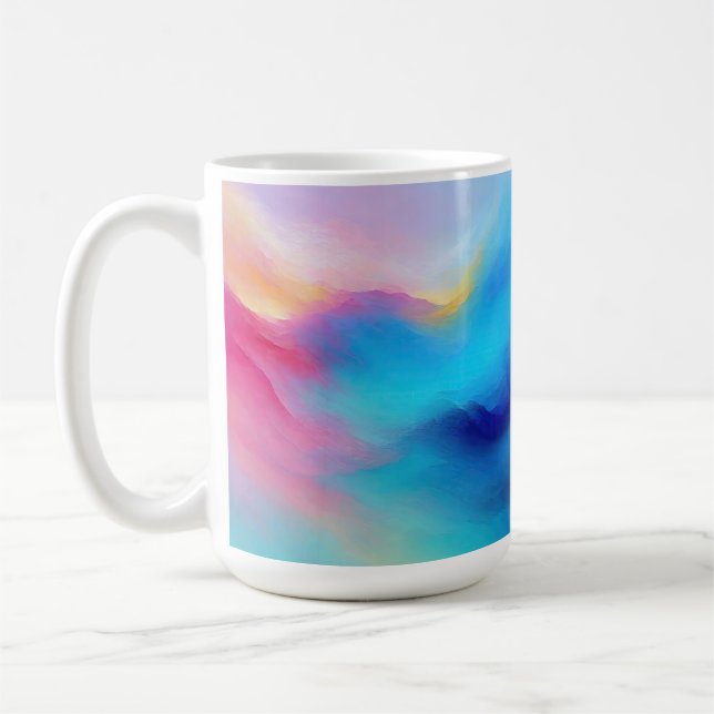 Caneca De Café "Shroudglen" Paisagem Rosa e Azul. (Esquerda)