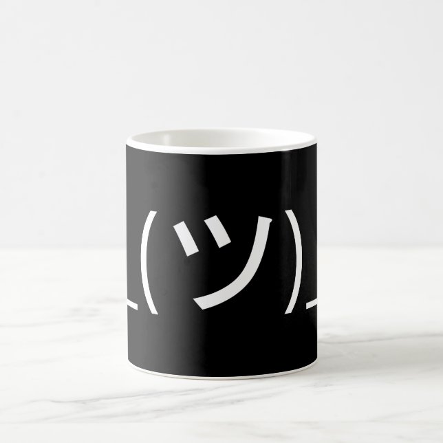 Caneca De Café Shrug Emoticon ¯\_(ツ)_/ movimento Japonês Kaomoji (Centro)