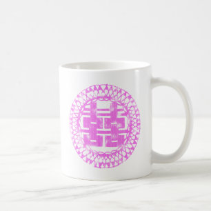 Caneca De Café Shuan Xi rosa